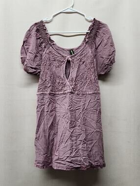 Sacred Threads Mauve Embroidered Peasant Tunic
